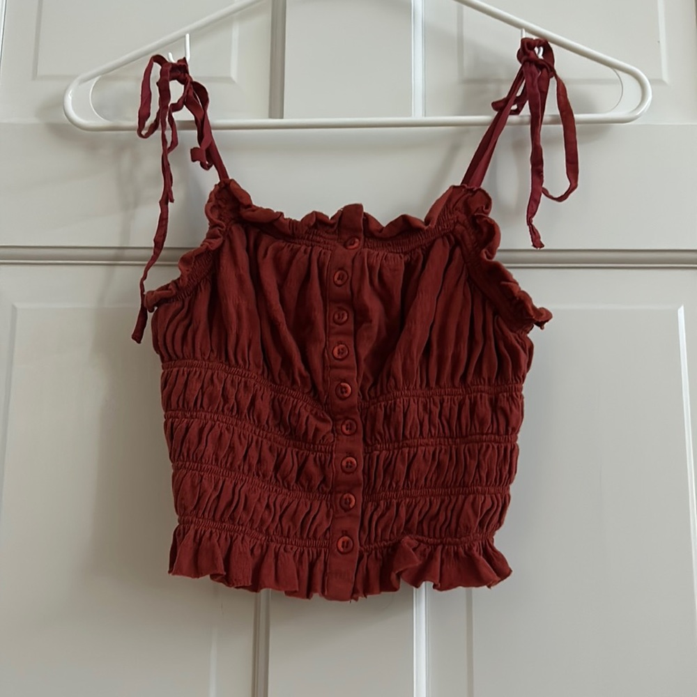 Urban Outfitters Red Cropped Tank Size SP